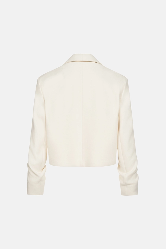 Пальто кроп зі збіркою на рукаві 