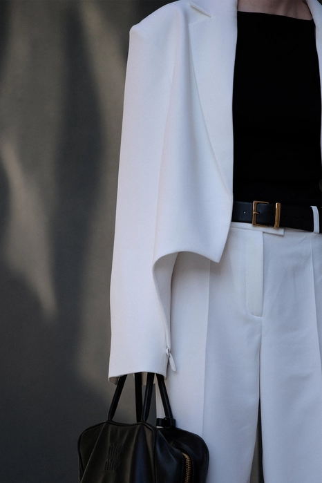 Жакет кроп котоновий з гартерами