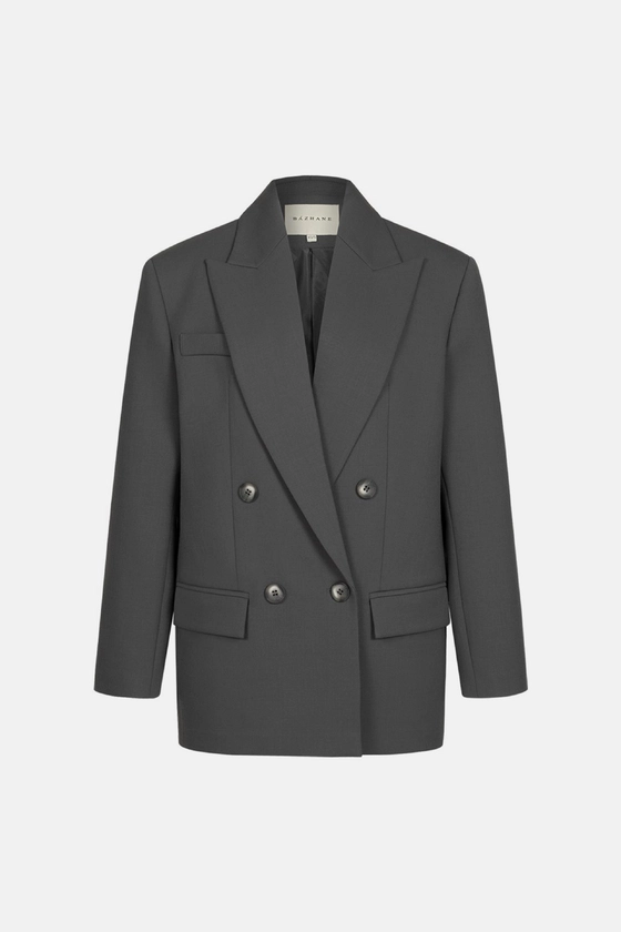 Жакет вовняний двобортний оверсайз з підплічниками 