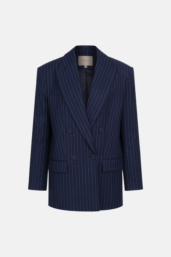 Жакет вовняний двобортний оверсайз з підплічниками 