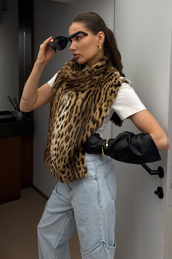 Вінтажна оцелотова манішка 