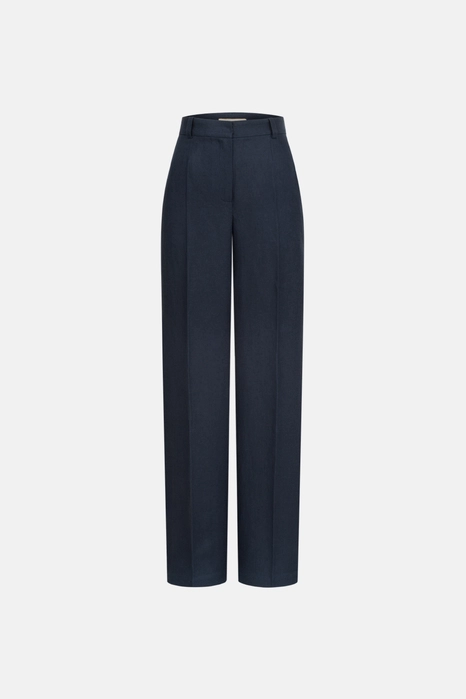 Брюки лляні на середній посадці зі стрілками