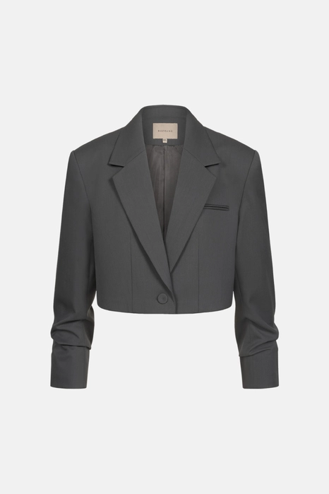 Жакет кроп вовняний зі збіркою на рукаві