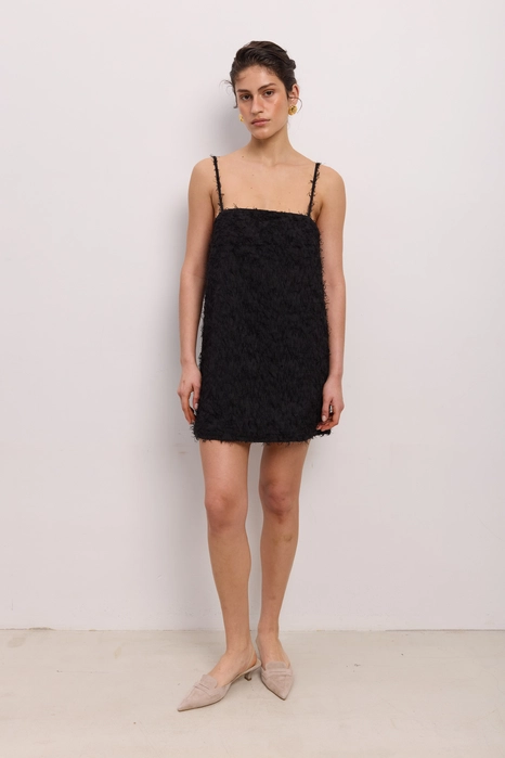 Сукня міні пухнаста на тонких брителях