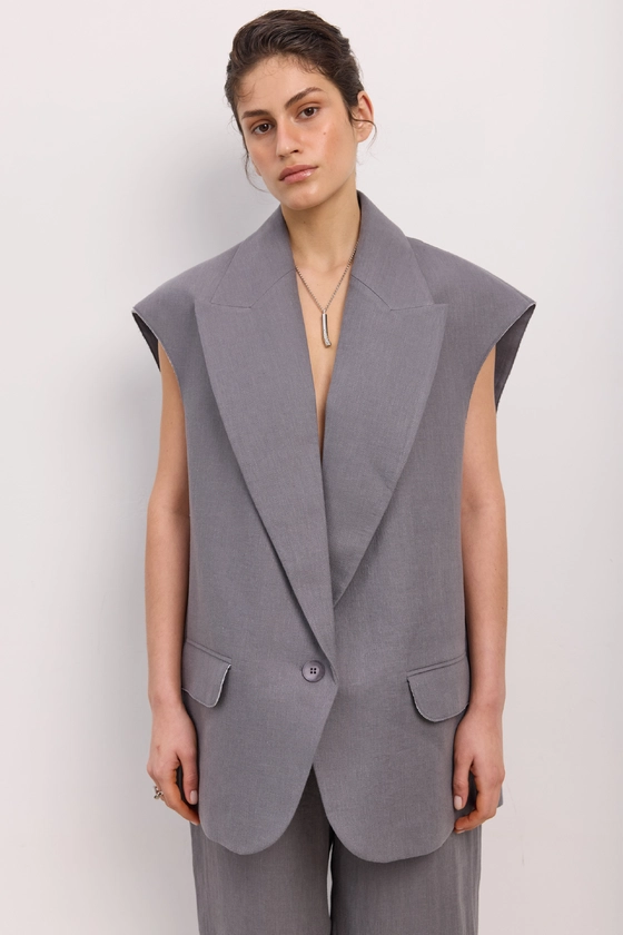 Жилет лляний оверсайз 