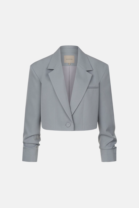 Жакет кроп котоновий зі збіркою на рукаві