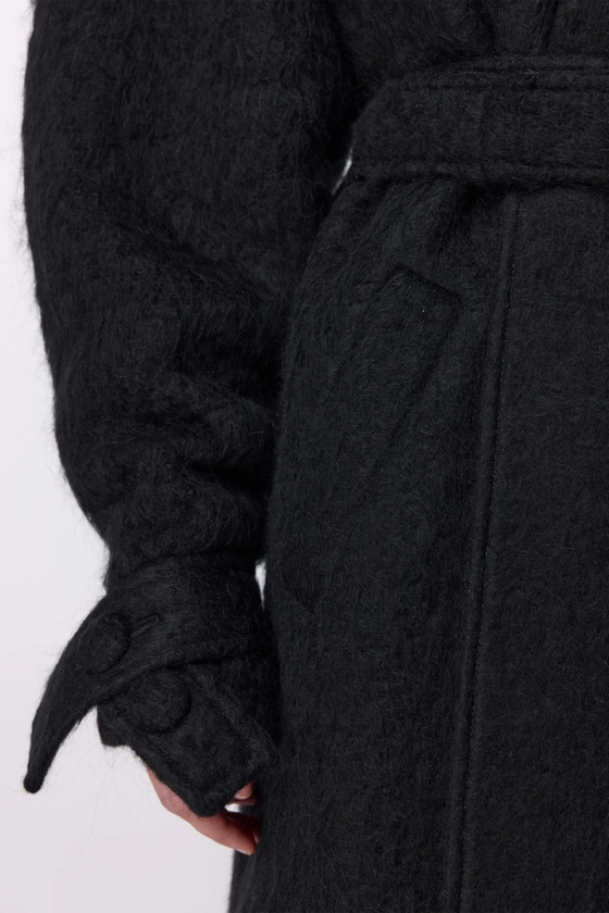 Пальто з альпаки максі зі спущеним рукавом 