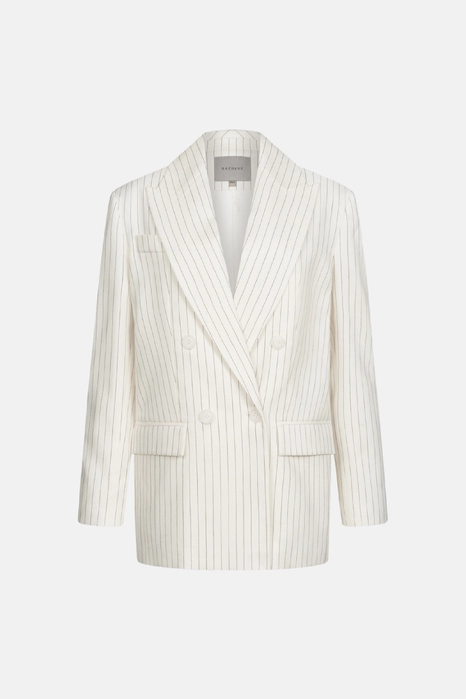 Жакет лляний двобортний оверсайз з підплічниками