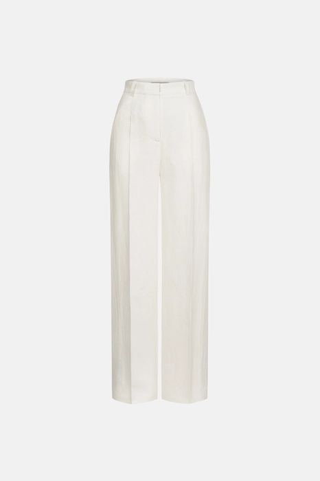 Mid-rise linen trousers with arrows
