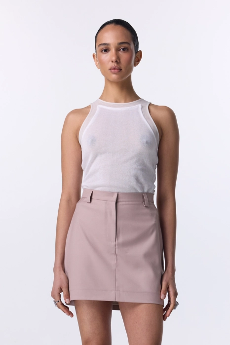 Спідниця міні котонова з високою посадкою