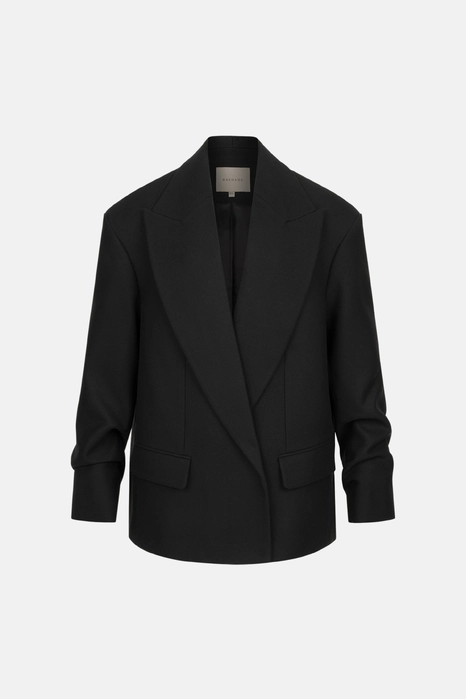 Пальто-жакет оверсайз із збіркою на рукаві