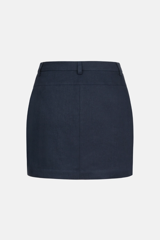 Спідниця лляна міні з середньою посадкою 