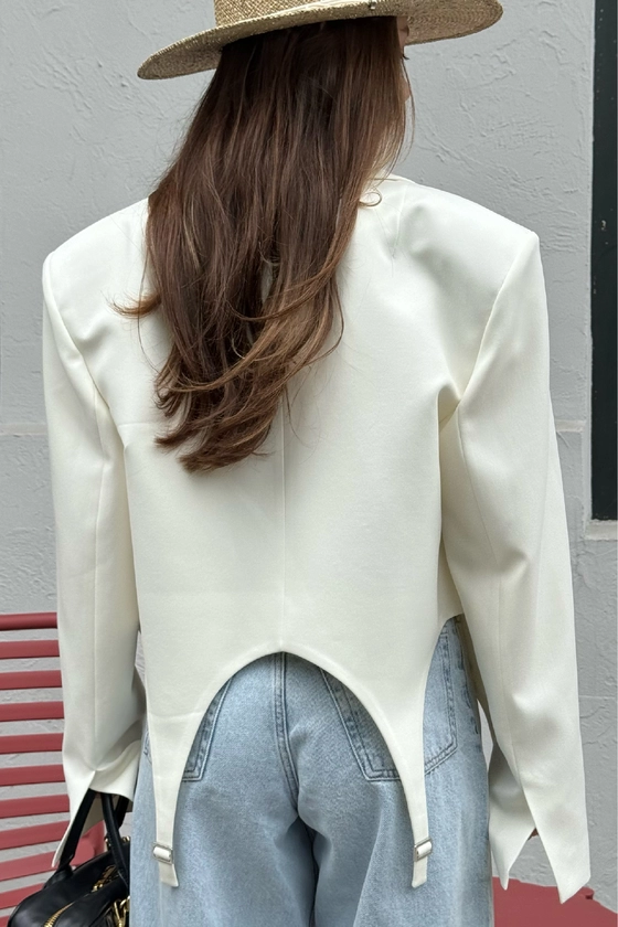 Жакет кроп котоновий з гартерами 