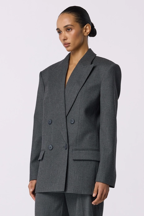 Жакет вовняний двобортний оверсайз з підплічниками