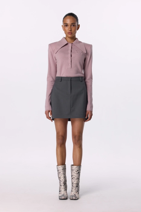 Спідниця міні вовняна з високою посадкою