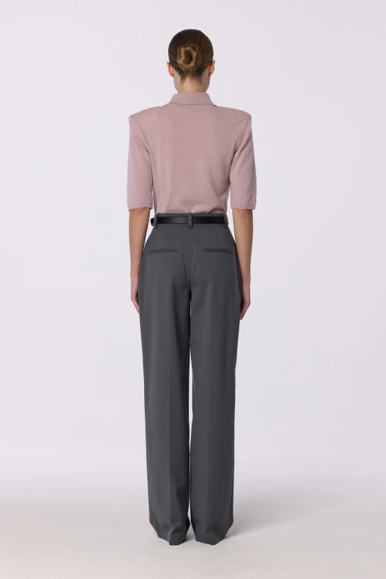 Mid-rise wool trousers with a crease - photo 4