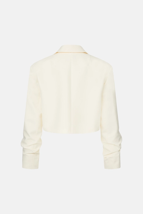 Жакет кроп котоновий зі збіркою на рукаві