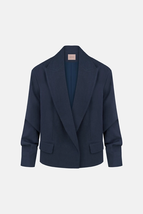 Жакет вовняний оверсайз зі збіркою на рукаві