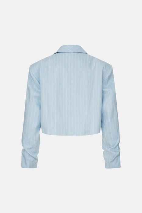 Жакет кроп лляний зі збіркою на рукаві