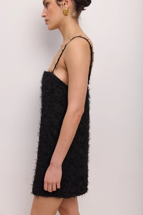 Сукня міні пухнаста на тонких брителях