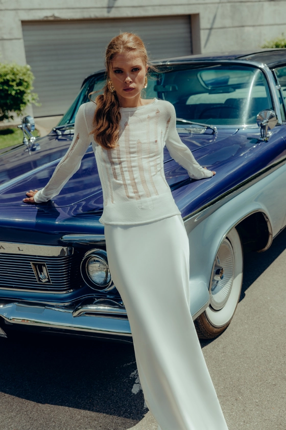 Спідниця атласна міді 