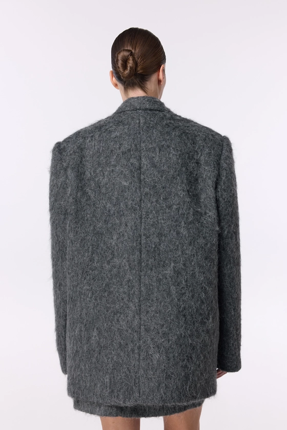 Пальто-жакет оверсайз з альпаки 