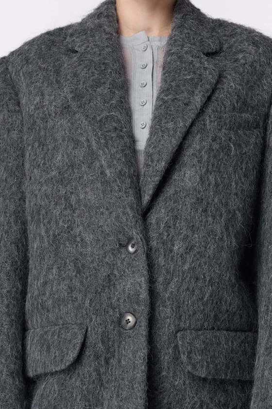 Пальто-жакет оверсайз з альпаки 