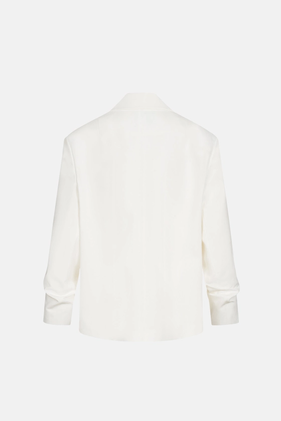 Жакет котоновий оверсайз зі збіркою на рукаві 