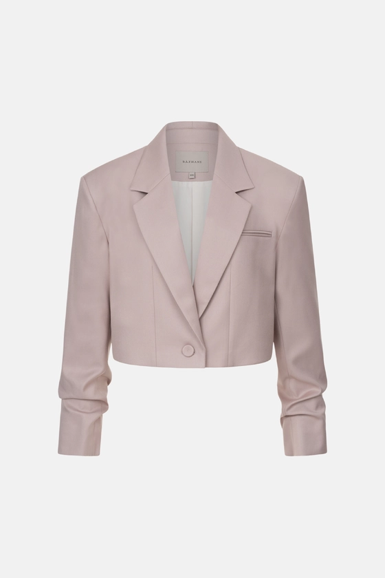 Жакет кроп котоновий зі збіркою на рукаві 