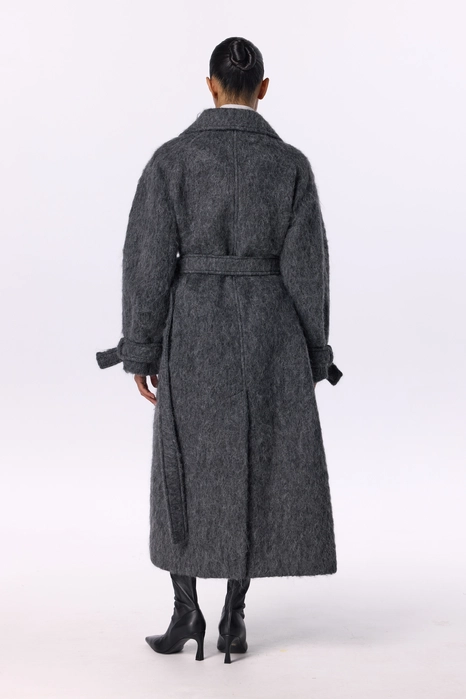 Пальто з альпаки максі зі спущеним рукавом