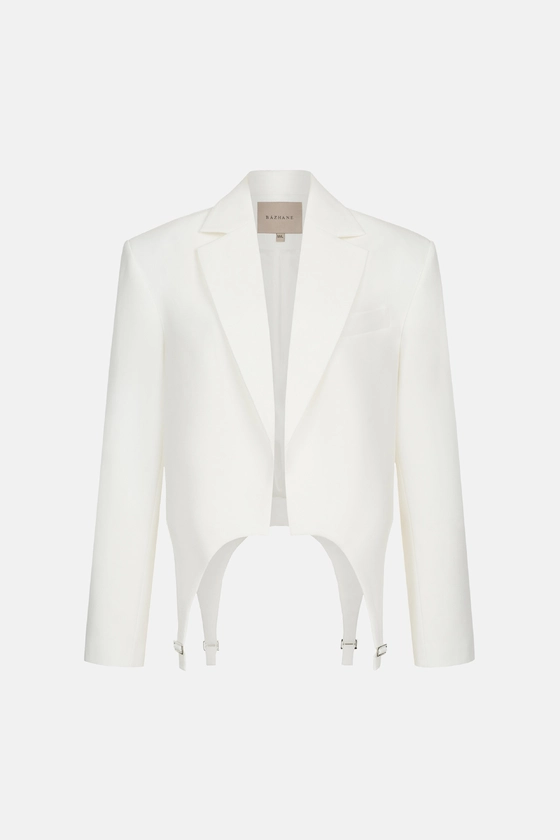 Жакет кроп котоновий з гартерами 