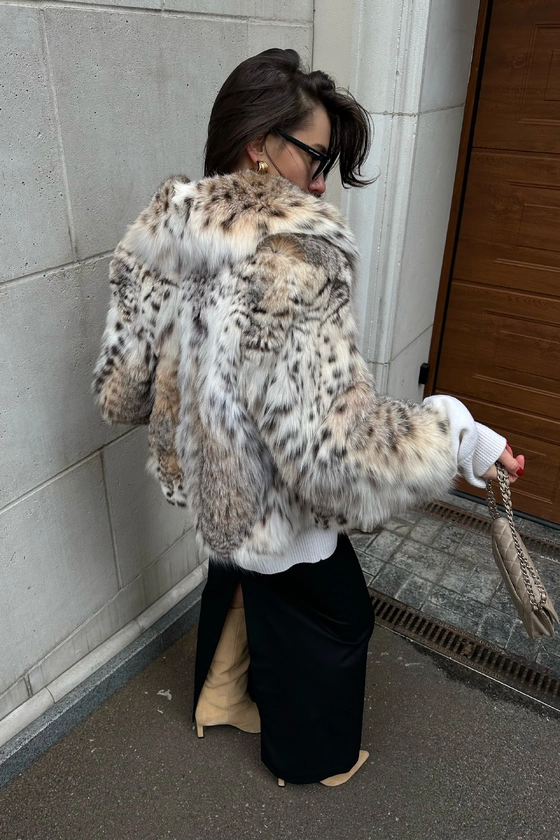 Вінтажна шуба з рисі 