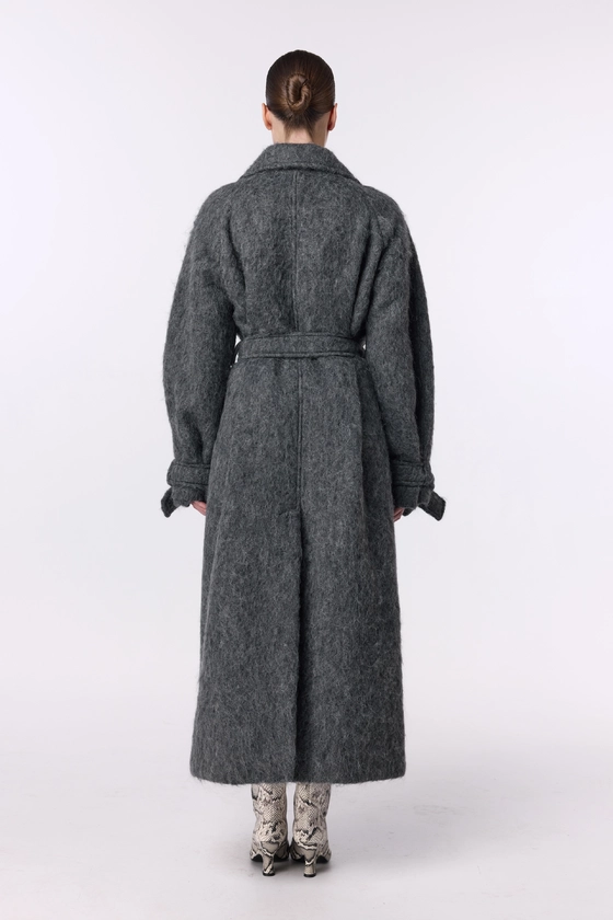 Пальто з альпаки максі зі спущеним рукавом 