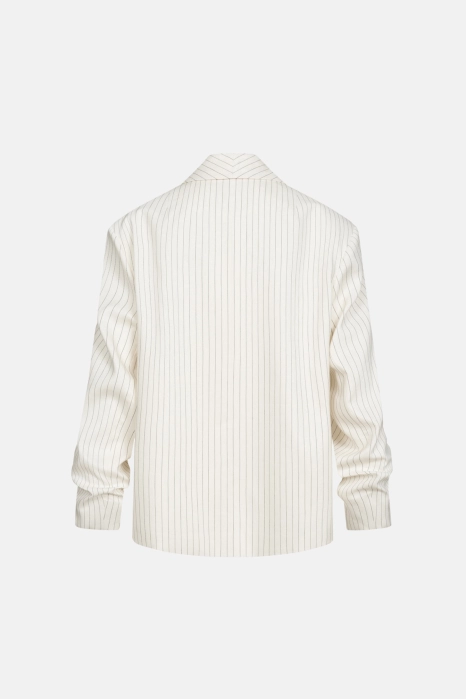 Жакет лляний оверсайз зі збіркою на рукаві