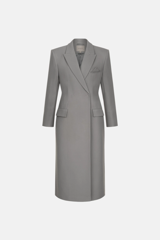 Fitted coat with accent shoulders - photo 1