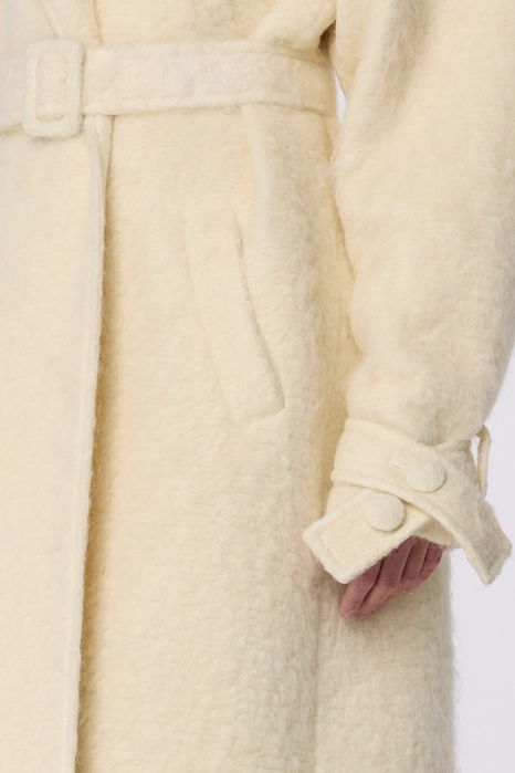 Пальто з альпаки максі зі спущеним рукавом