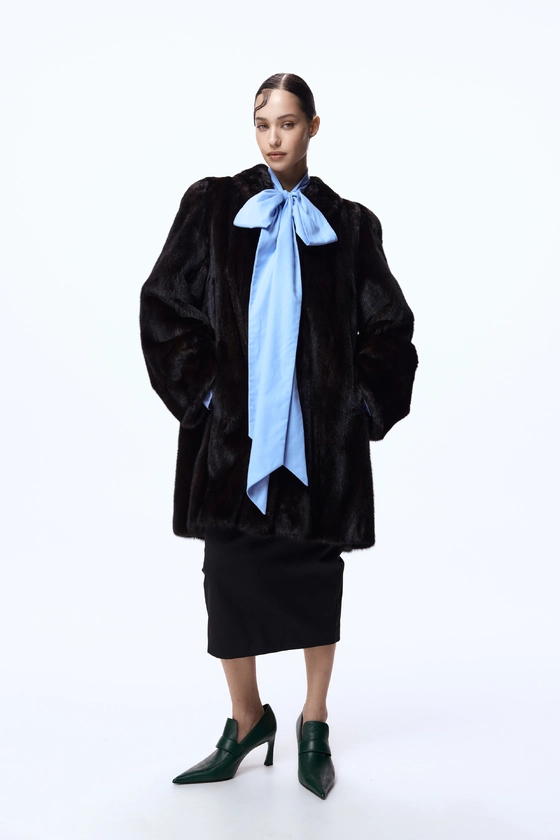 Вінтажна норкова шуба BlackGlama 