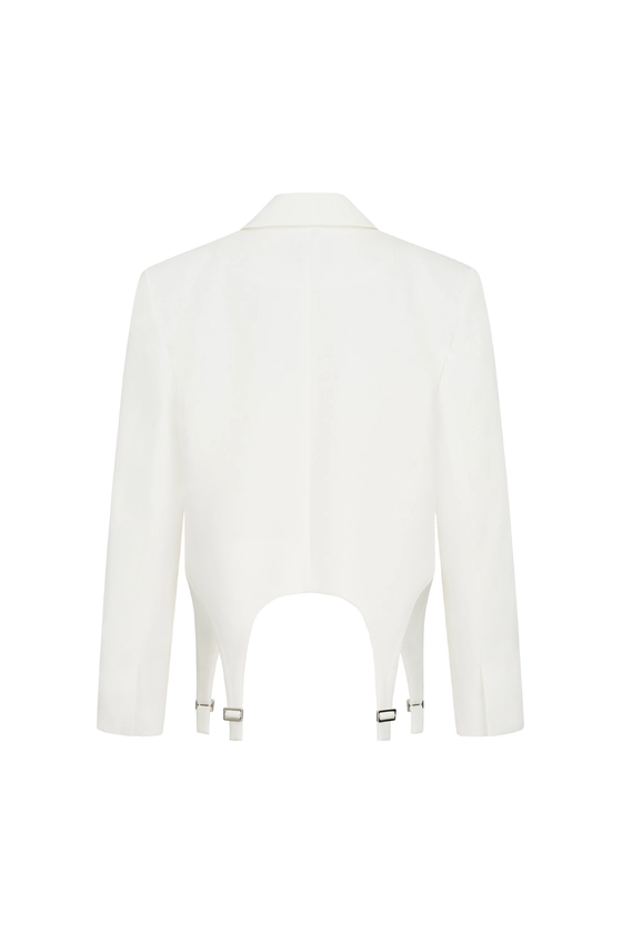 Жакет кроп котоновий з гартерами 