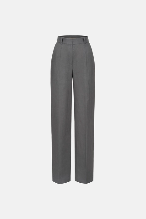 Брюки лляні на середній посадці зі стрілками