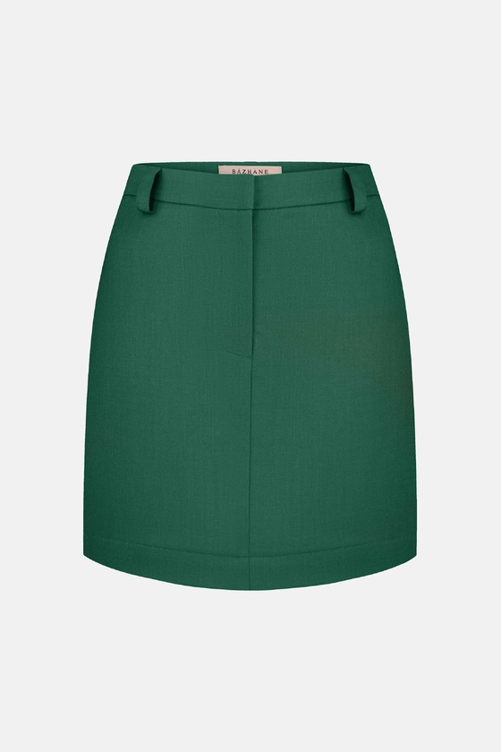 Спідниця міні вовняна з високою посадкою 