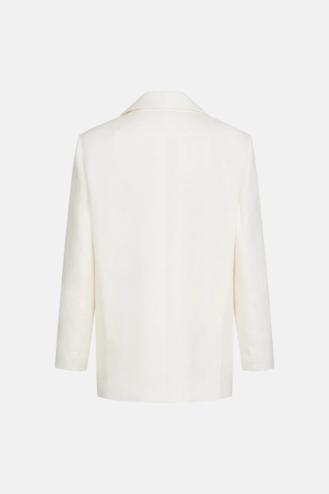 Жакет лляний двобортний оверсайз з підплічниками