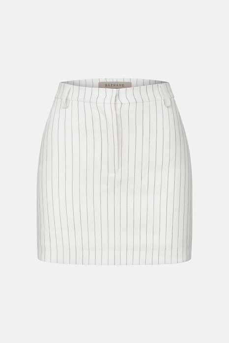 Спідниця міні лляна з високою посадкою