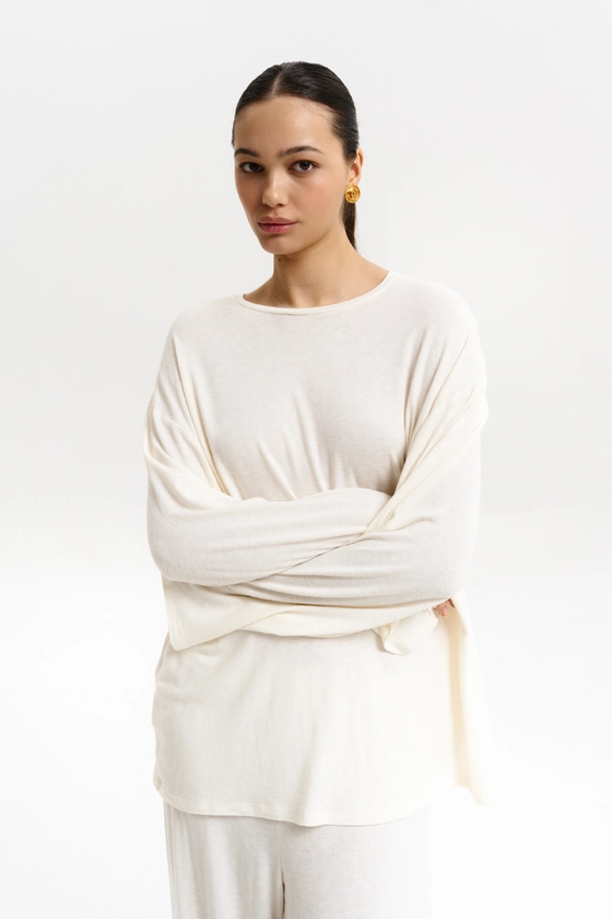 Лонгслів оверсайз напівпрозорий 