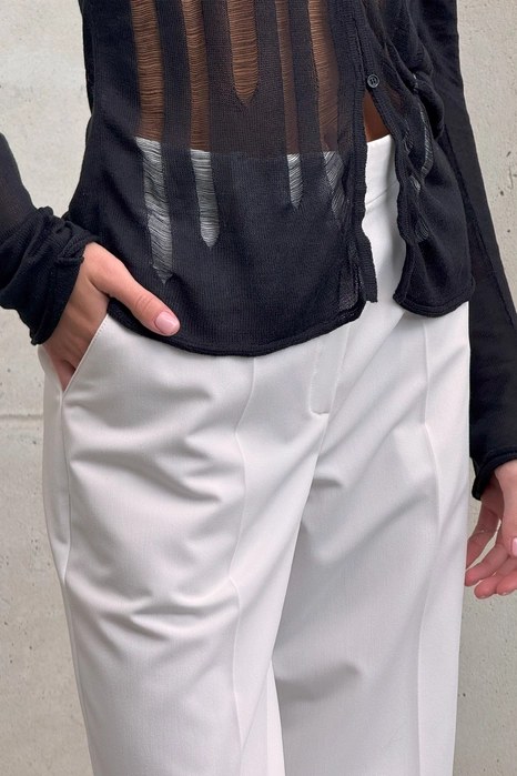 Брюки котонові на середній посадці зі стрілками