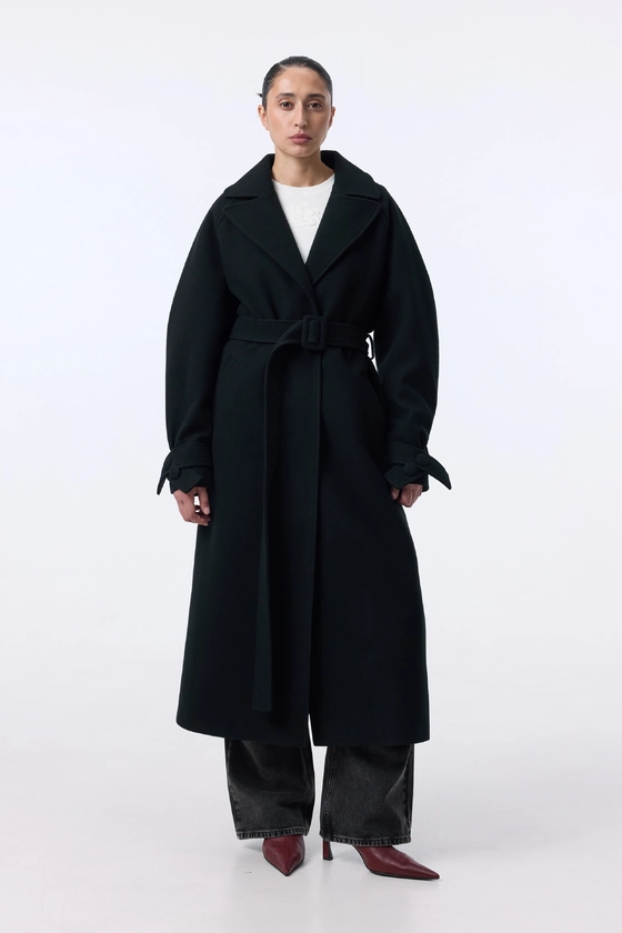 Maxi coat with dropped sleeves - photo 3