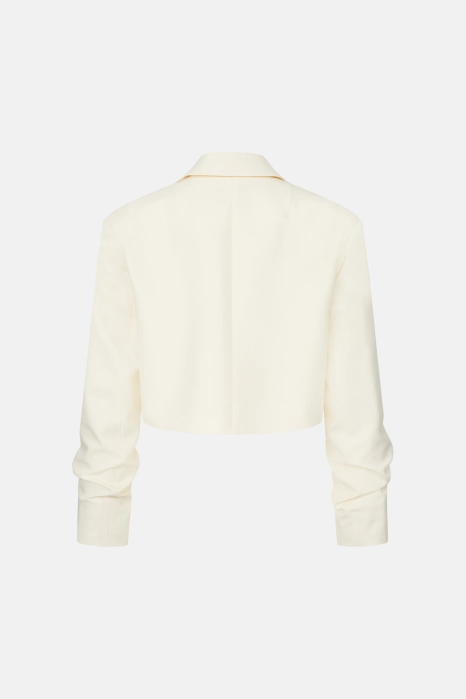 Жакет кроп котоновий зі збіркою на рукаві