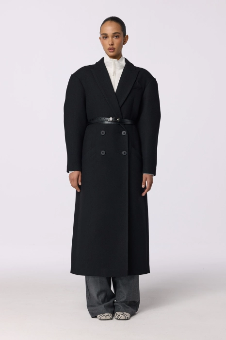 Двобортне пальто з акцентним плечем Двобортне пальто з акцентним плечем