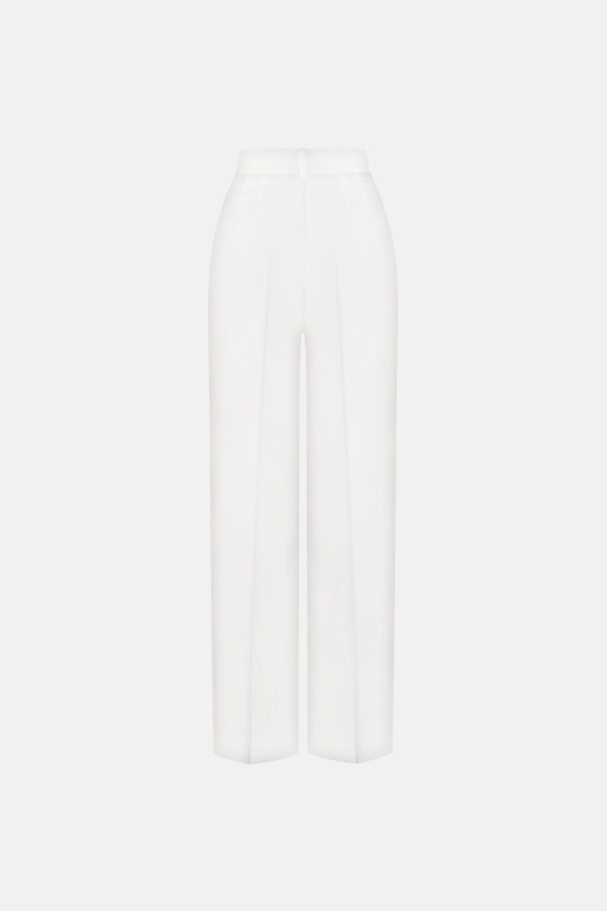 Mid-rise wool trousers with a crease - photo 2