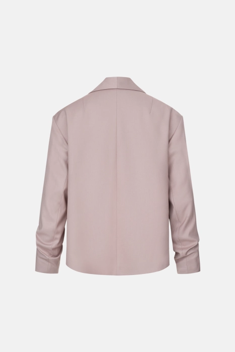 Жакет котоновий оверсайз зі збіркою на рукаві