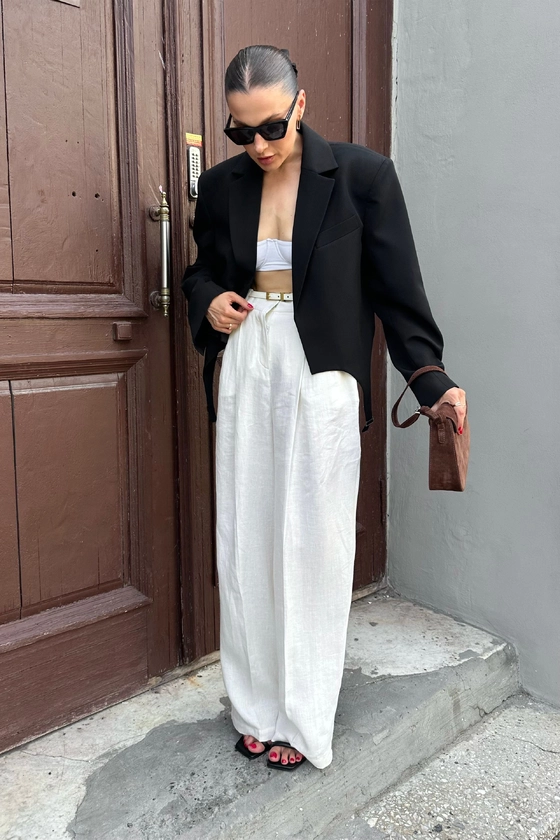 Жакет кроп котоновий з гартерами 